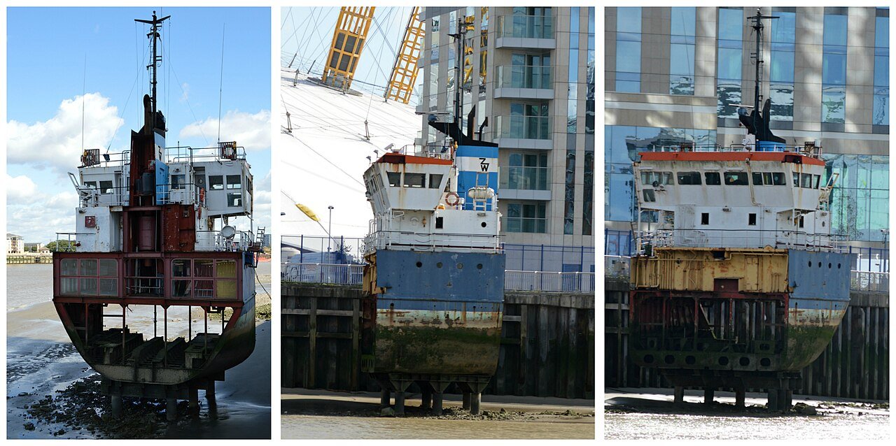 Contemporary public art beside the Thames on Greenwich Peninsula