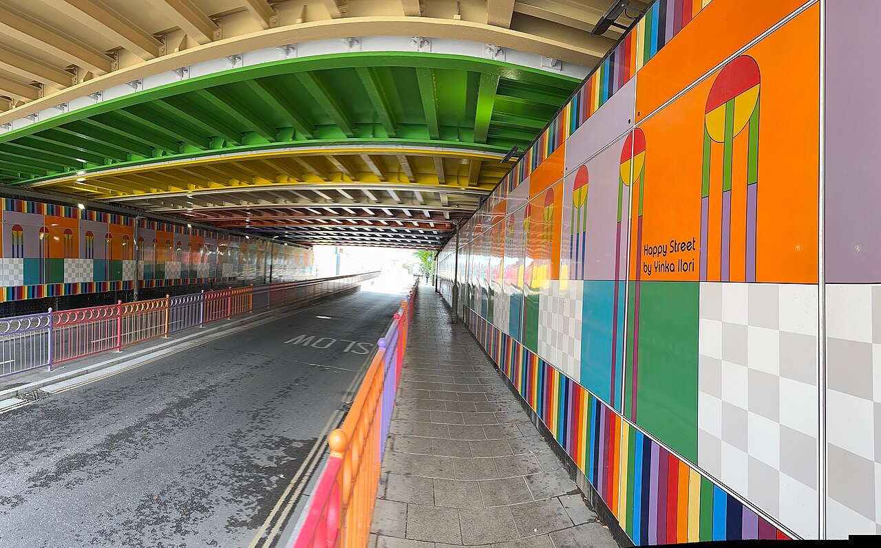 Happy Street, a colourful public artwork by Yinka Ilori in south London